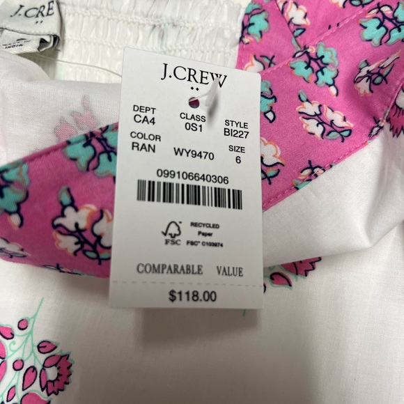 NWT J. Crew Factory block print tiered midi dress - Picture 6 of 7